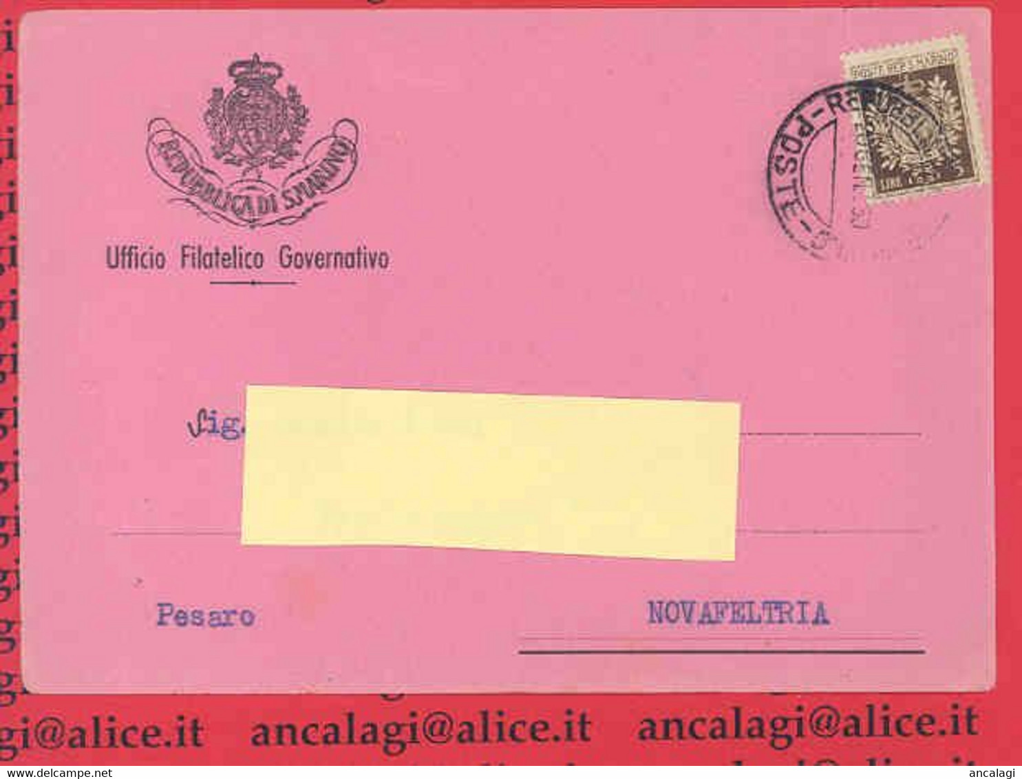 SAN MARINO 1950 - St.Post.011 - Cart. Servizio Novità, "STEMMI" - Vedi Descrizione - - Lettres & Documents