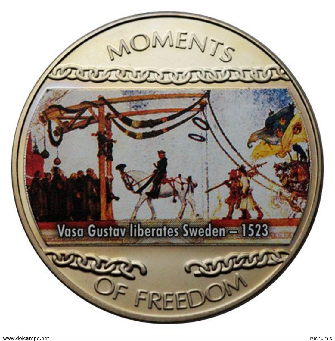 LIBERIA 10 DOLLARS MOMENTS OF FREEDOM - VASA GUSTAV LIBERATES SWEDEN 2004 - Liberia