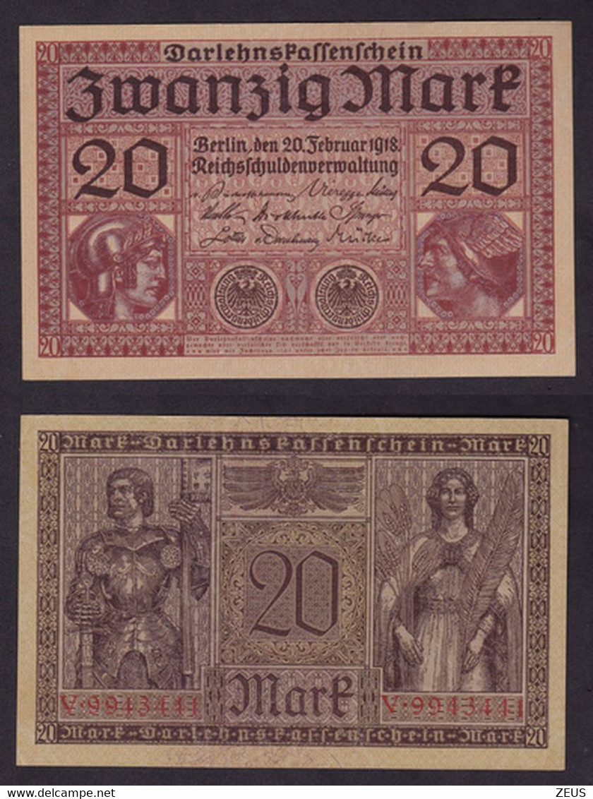 GERMANIA 20 MARCHI 1918 P57 FDS - 20 Mark