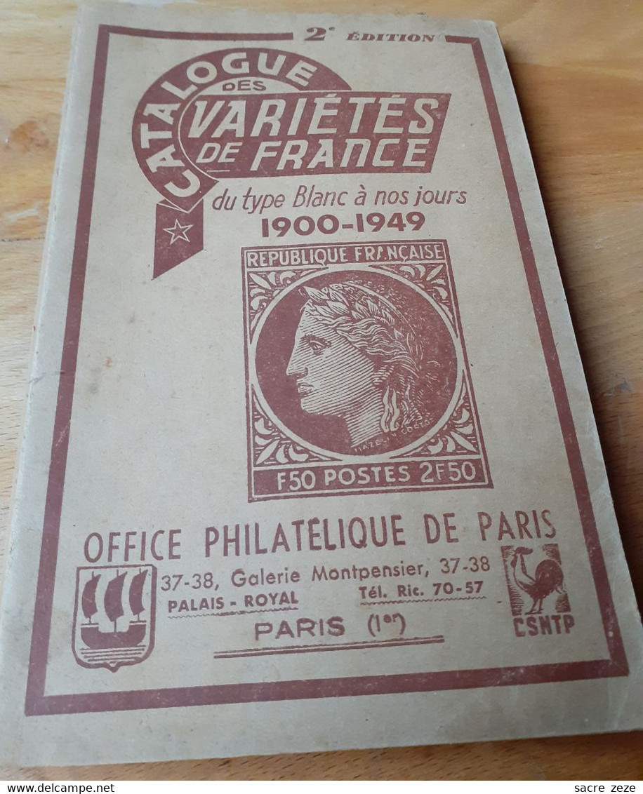 CATALOGUE DES VARIETES DE FRANCE 1900 A 1949 - France