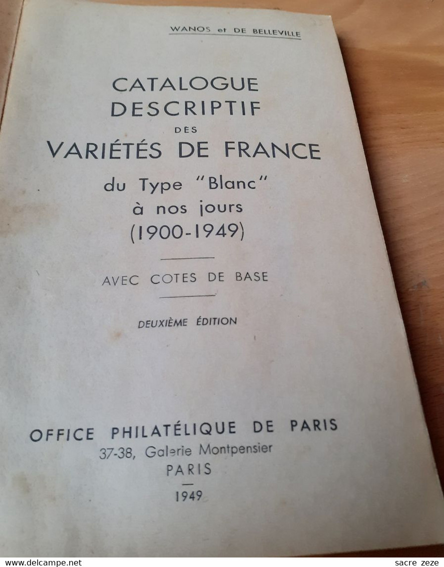 CATALOGUE DES VARIETES DE FRANCE 1900 A 1949 - France