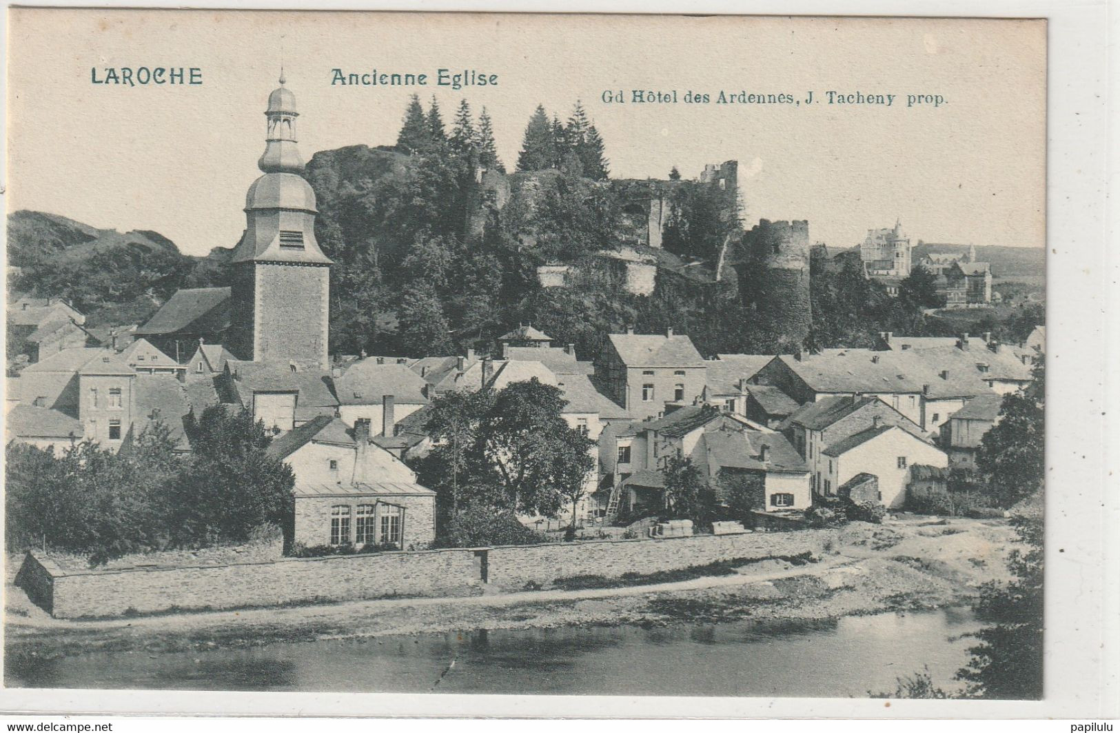 BELGIQUE 145 : Laroche Ancienne église : édit. Grand Hôtel Des Ardennes J Tacheny Prop. - La-Roche-en-Ardenne