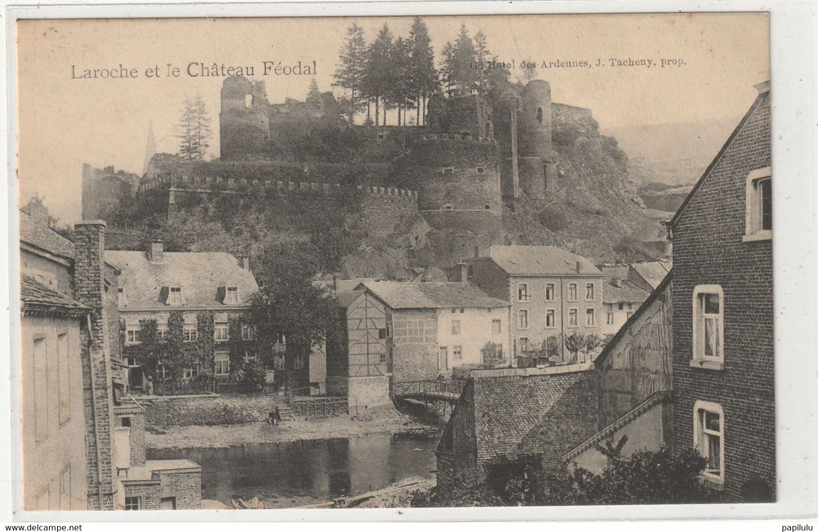 BELGIQUE 146 : Laroche Et Le Château Féodal : édit. Grand Hôtel Des Ardennes J Tacheny Prop. - La-Roche-en-Ardenne