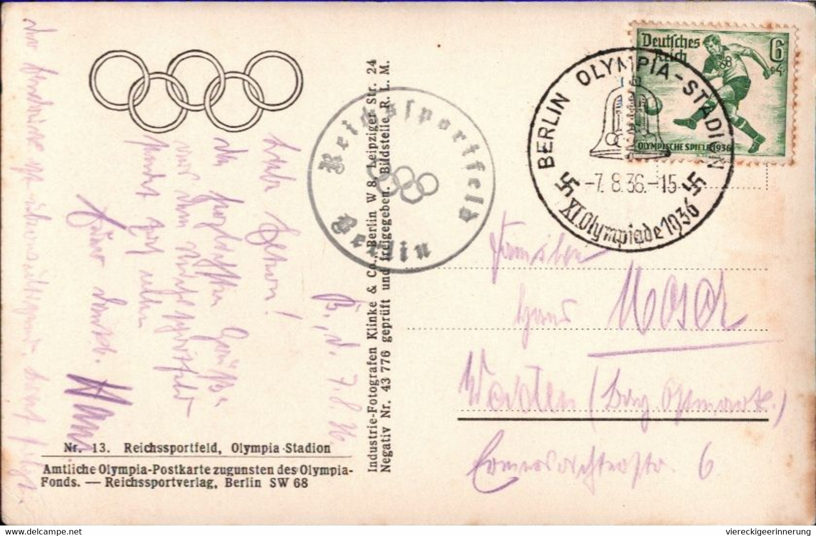 ! Luftbild Ansichtskarte Reichssportfeld Olympiastadion Berlin, Olympiade 1936 - Giochi Olimpici