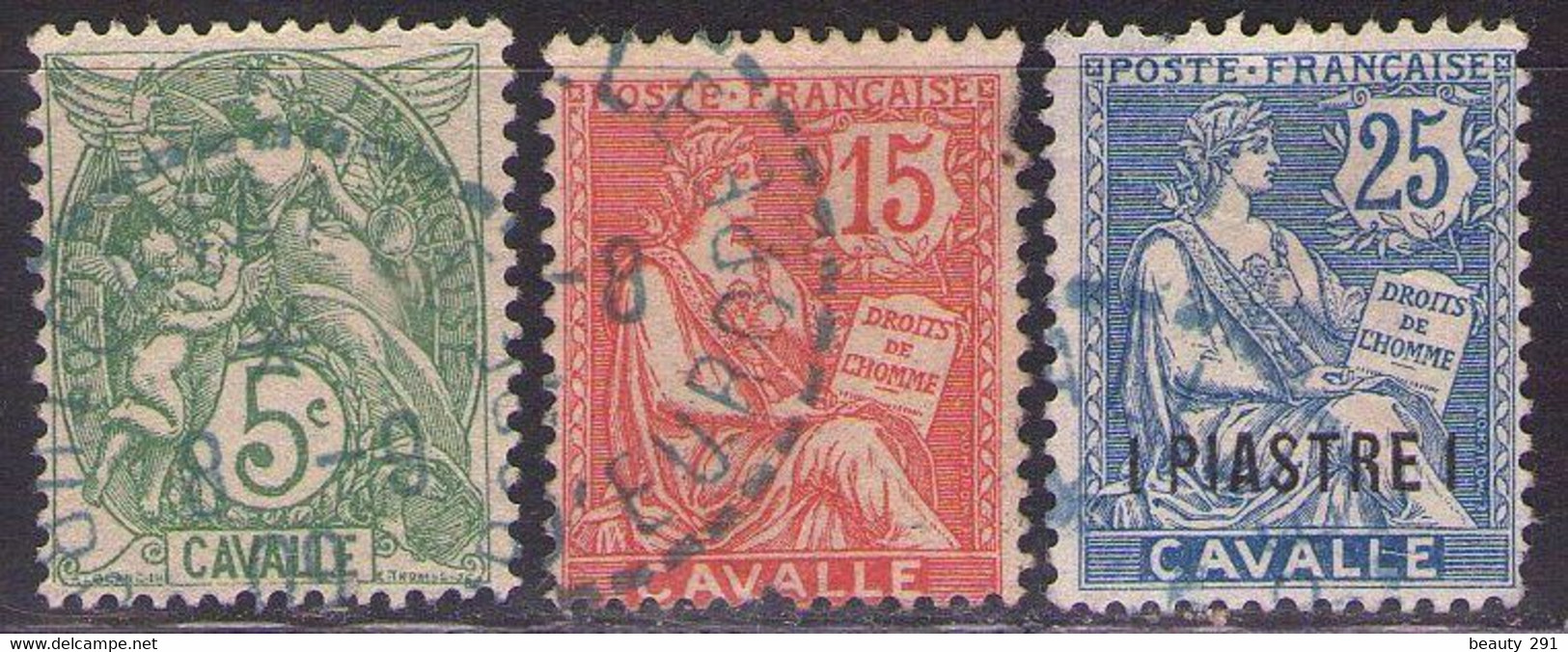 CAVALLE 1902  Mi 9,11,12  BLUE CANCEL  USED - Neufs