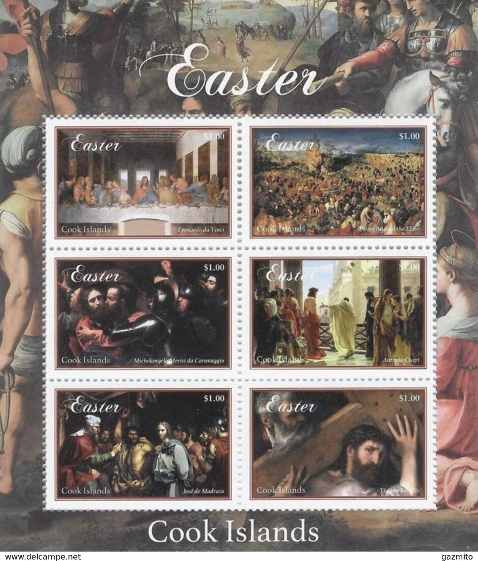 Cook 2021, Easter, Painting By Leonardo, Caravaggio, Tiziano, Madrazo, Horse, 6val In Block - Paintings