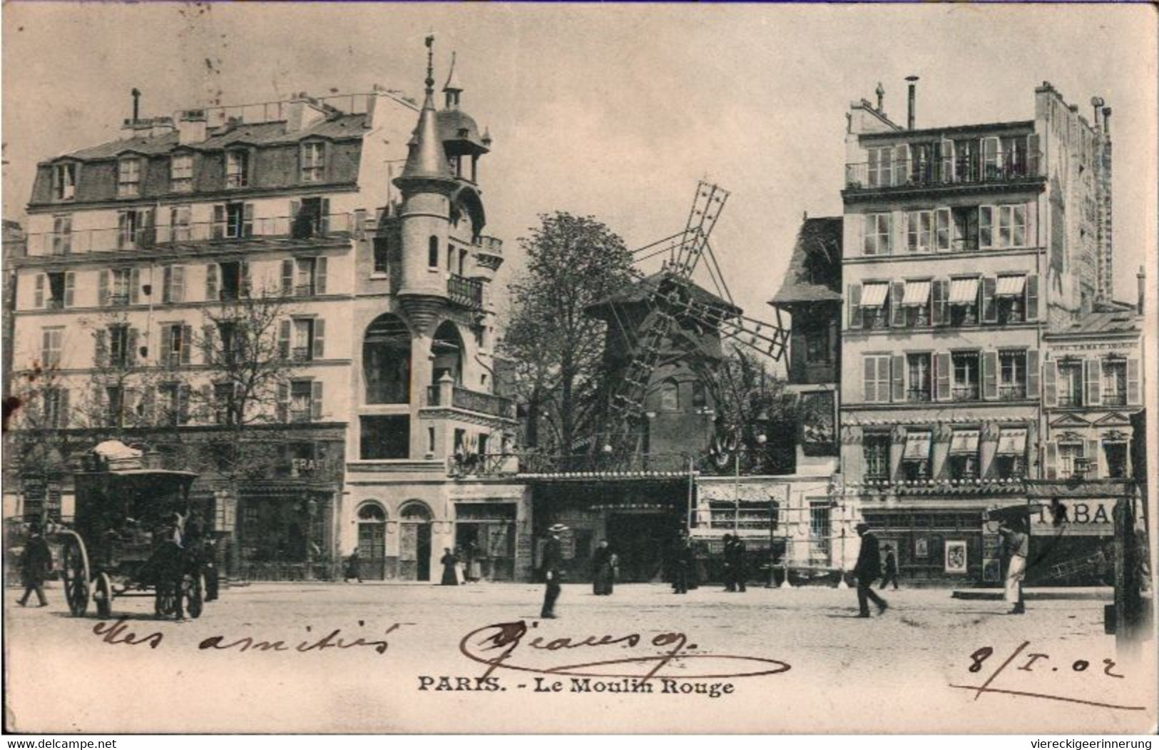 ! Alte Ansichtskarte Aus Paris, 1902, Moulin Rouge - Squares