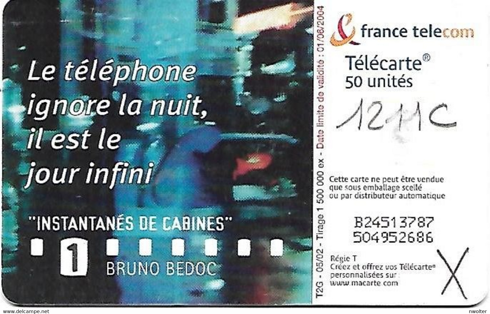 @+ Télécarte Instantanes 1 - B. Bedoc - 50U - Gem2 - 05/02 - Ref : F1211C - 2002