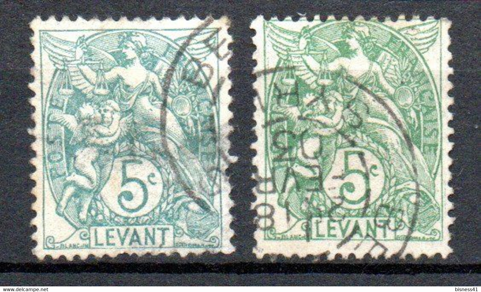 Col32 Colonie Levant N° 13 & 13a Oblitéré Cote : 3,00 € - Oblitérés