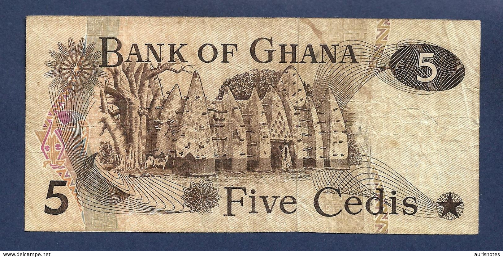 Ghana 5 Cedis 1975 P15a Fine+ - Ghana