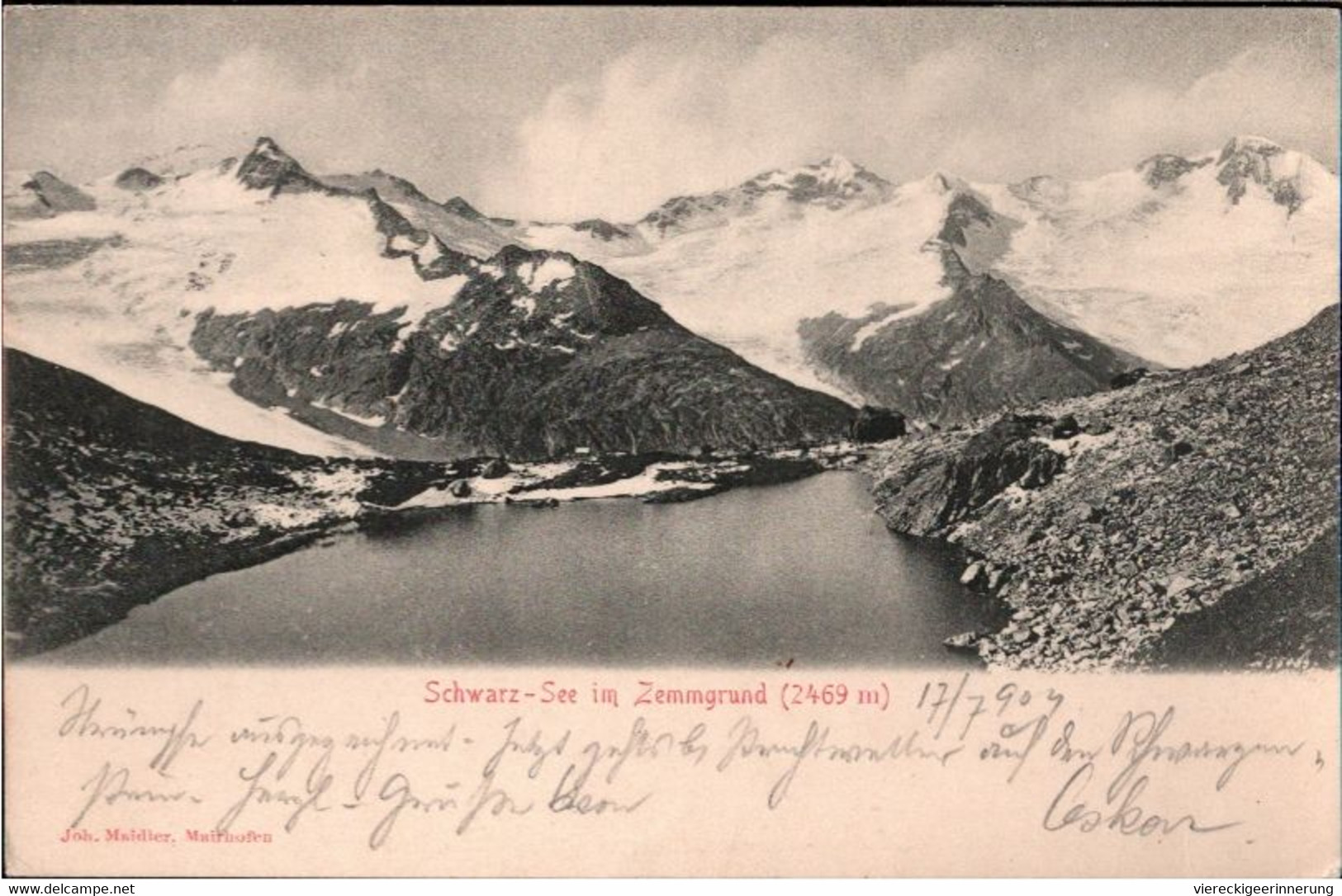 ! 1904 Alte Ansichtskarte Zillertal, Schwarz See Im Zemmgrund, Mayrhofen, Österreich, Tirol - Zillertal
