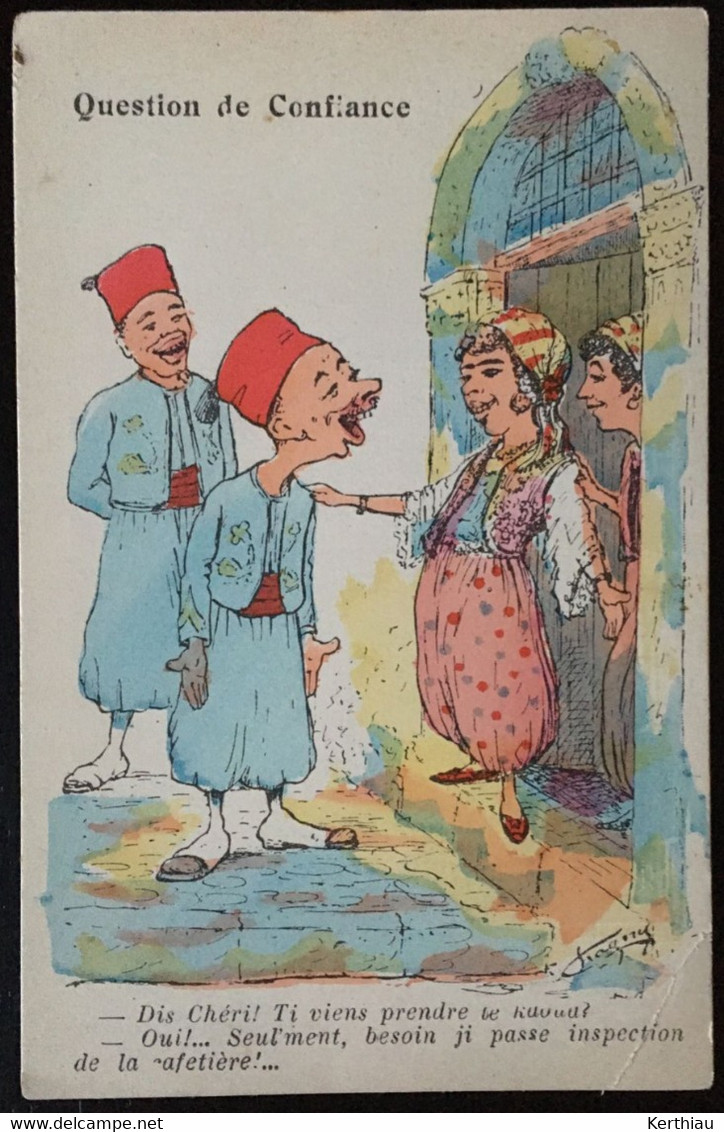 7 CPA différentes signées CHAGNY. Illustration, Algérie, judaïsme, nouvel an. Non circulées