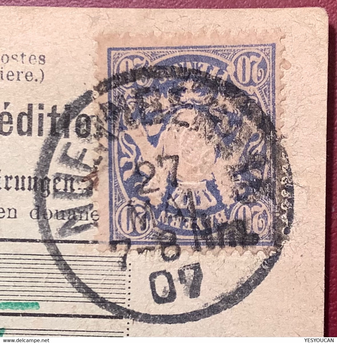 Bayern 50 Pf Usw Mi 63+56+57 NÜRNBERG 1907 Paketkarte>Nyon VD Schweiz (Brief Droguerie Pinsel Pinceaux Paint Brush - Brieven En Documenten