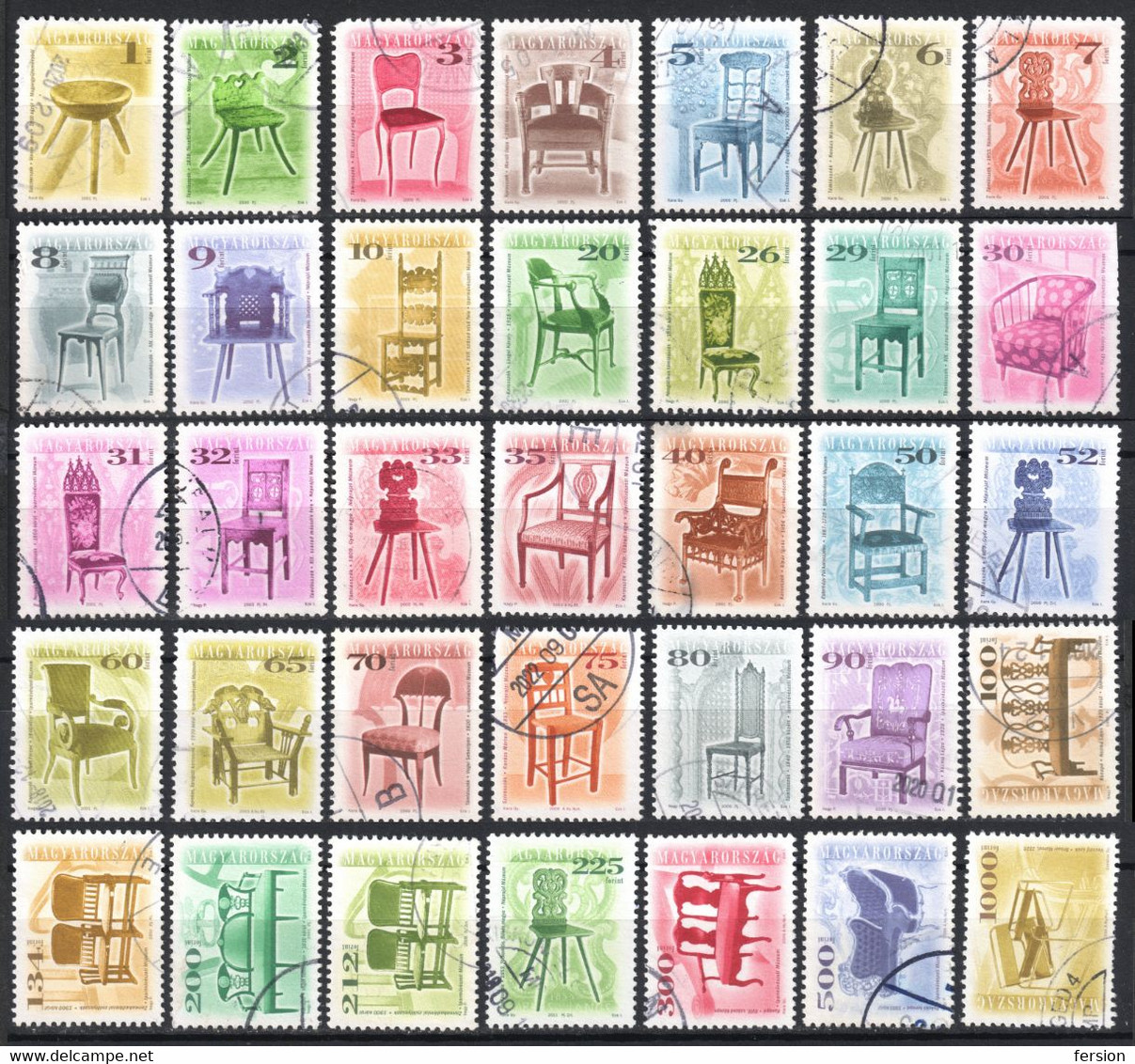 Hungary ANTIQUE FURNITURE Chair LOT Used 1999 2000 2001 2002 2003 2006 2009 2011 2012 - Used Stamps