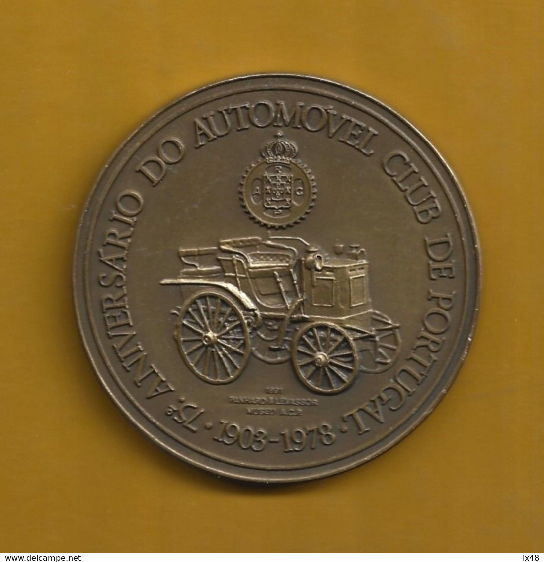 Car 'Panhard & Levassor' 1891 Museum Of ACP Lisbon. Bronze Medal For 75th Years Of ACP Automóvel Clube De Portugal. - Automobile