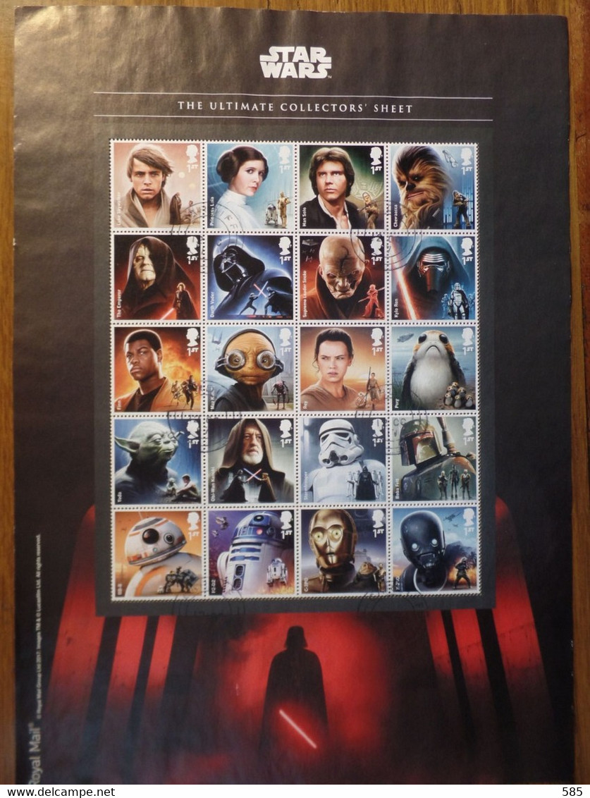 G.B. 2017 SG MS 4014a Star Wars Composite Sheet Fine Used - Smilers Sheets