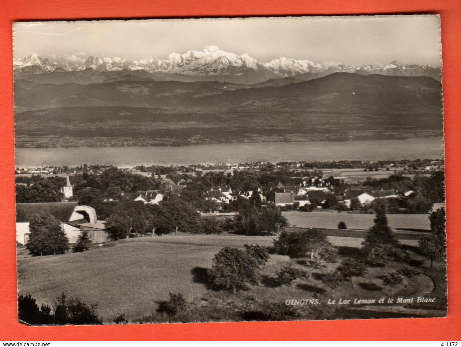 ZUJ-02  Gingins Sur Nyon Vue Générale Avec Lac Et Mont-Blanc.  Deriaz 10649  NC - Gingins