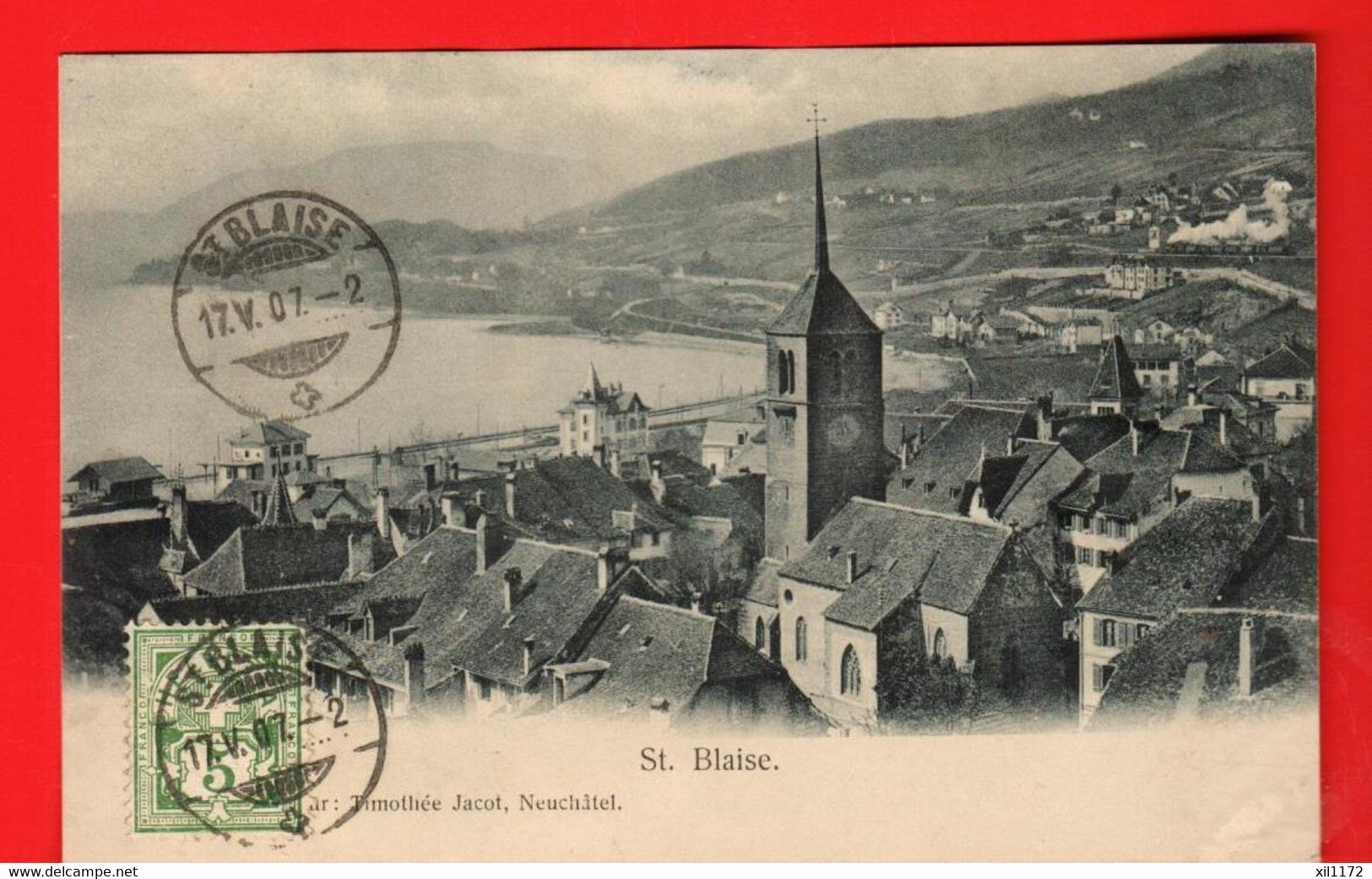 ZUJ-15  St.-Blaise .  Circulé S907 Cachet Frontal - Saint-Blaise