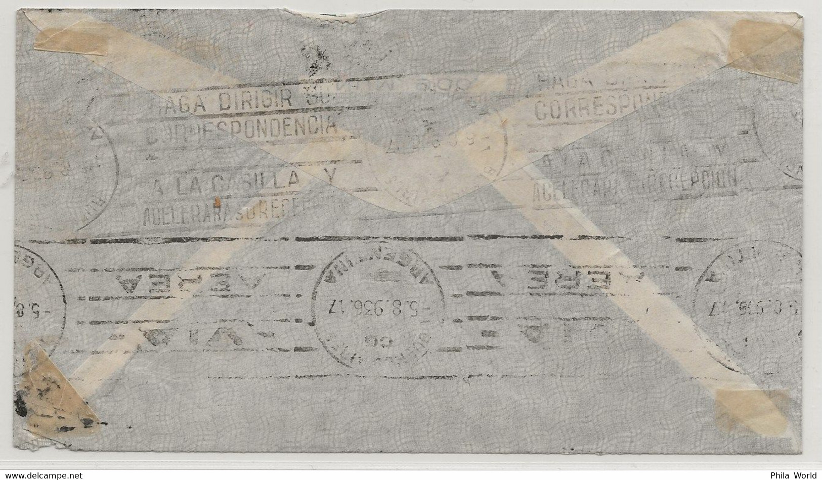 PANAM PAA 1936 MEXICO ARGENTINA Buenos Aires Servico Aereo Par Avion Label Vignette Correo Aereo Via Air Mail - Avions