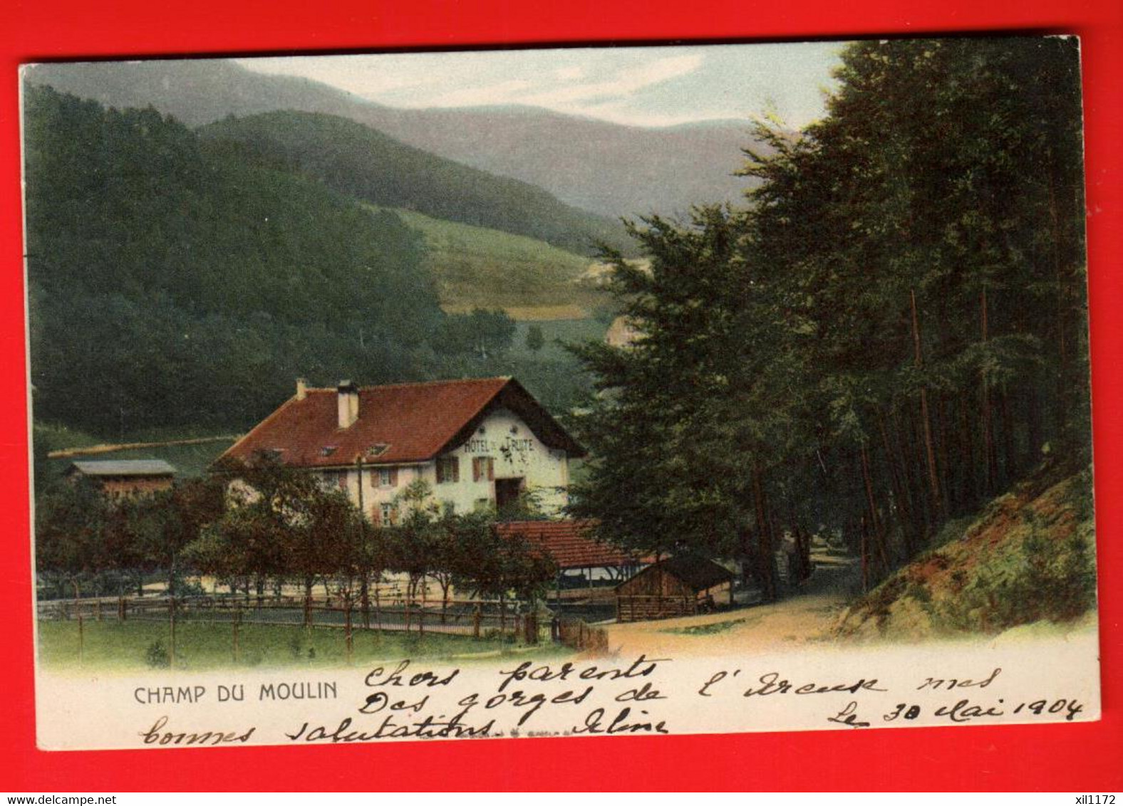 ZUJ-22  Le Champ Du Moulin  Hotel De La Truite. DN  Dos Simple, Circ. 1904 - Autres & Non Classés