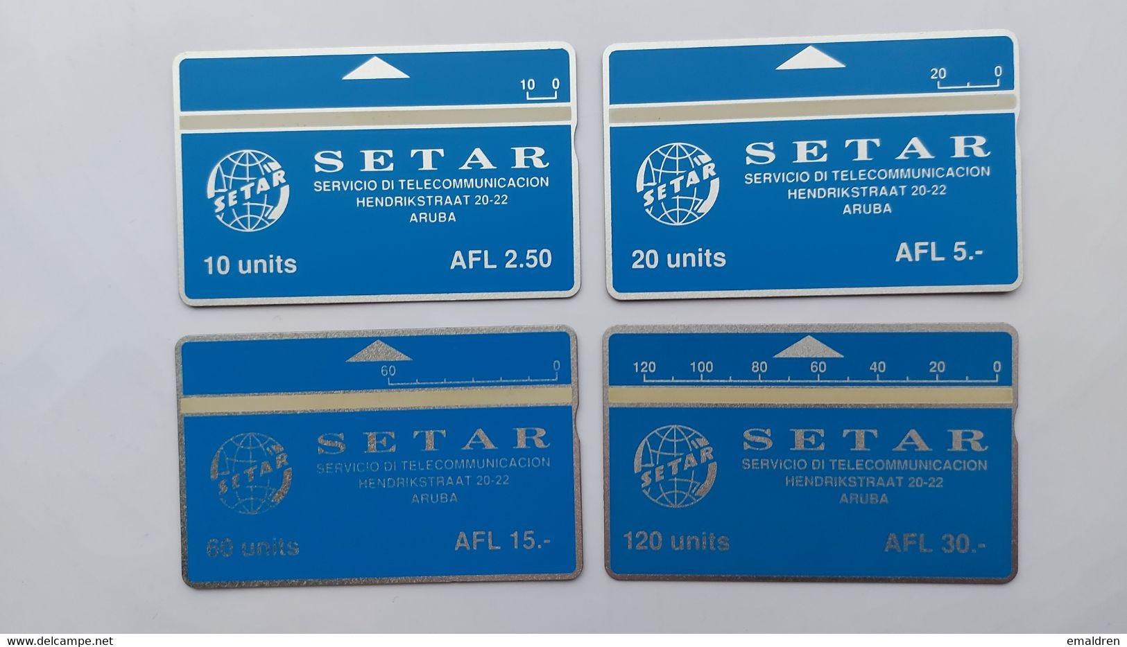 Setar. AFL 2,50 - 5 - 15 - 30 Demo Cards - Aruba