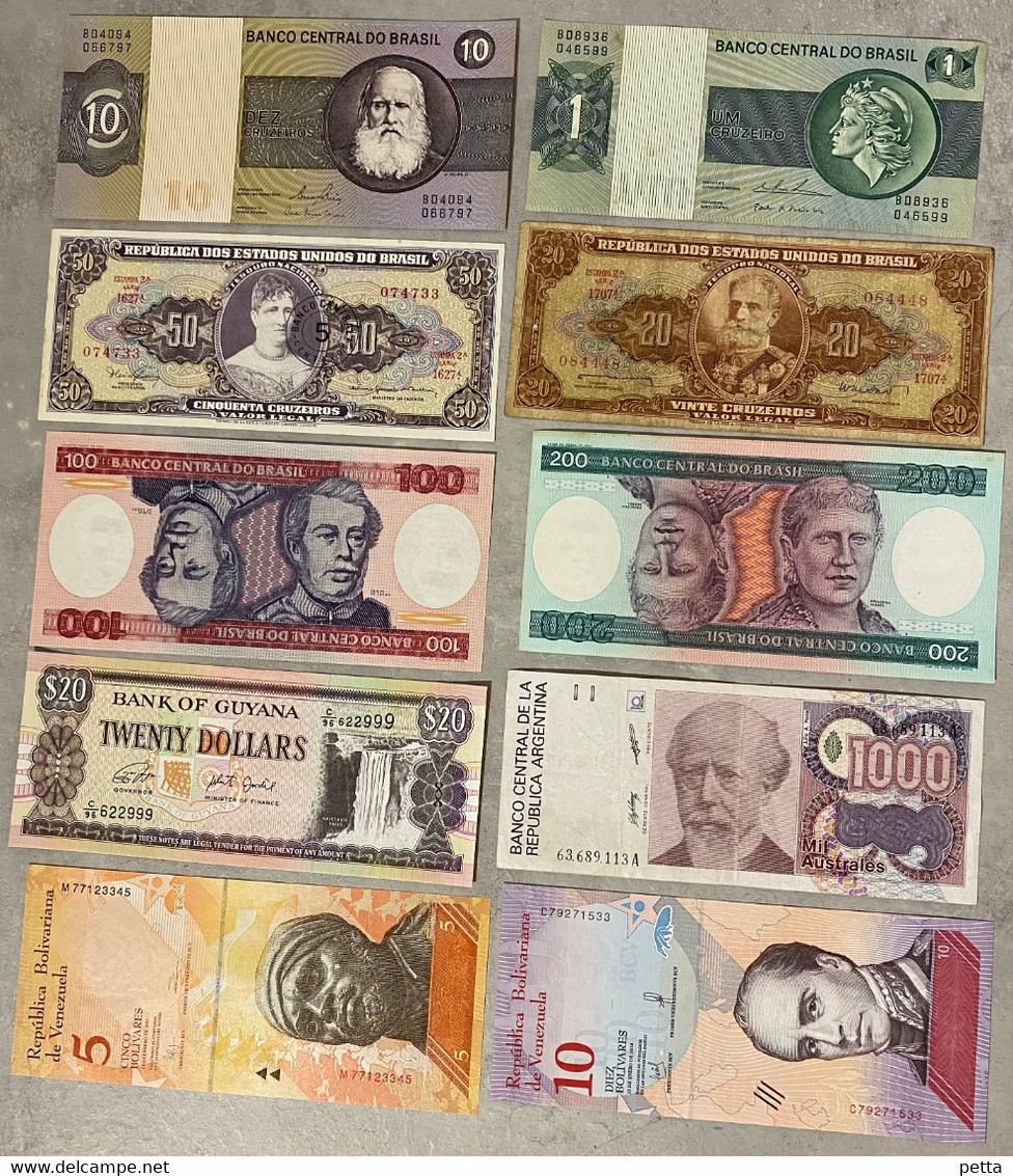 10 Billets D’Amérique Différents / (2) / Vendu En L’état - Otros – América