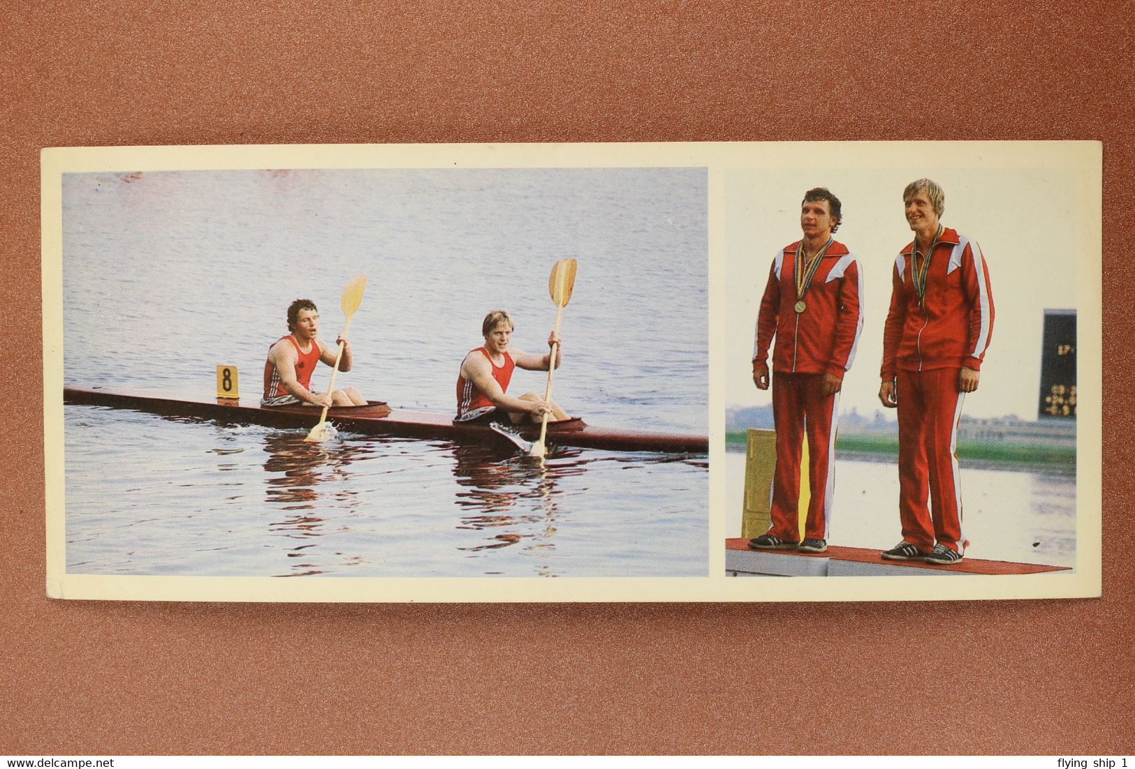 USSR Russian Postcard 1981 Soviet Sport Olympics Champion CHUKHRAI, PARFENOVICH Canoeing - Nuoto