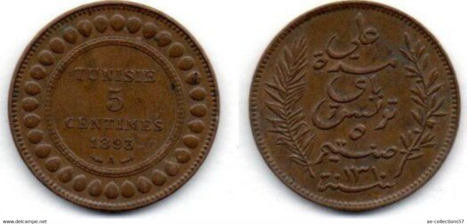 MA 18711  /  Tunisie - Tunisia - Tunesien 5 Centimes 1893 A TTB - Tunesien