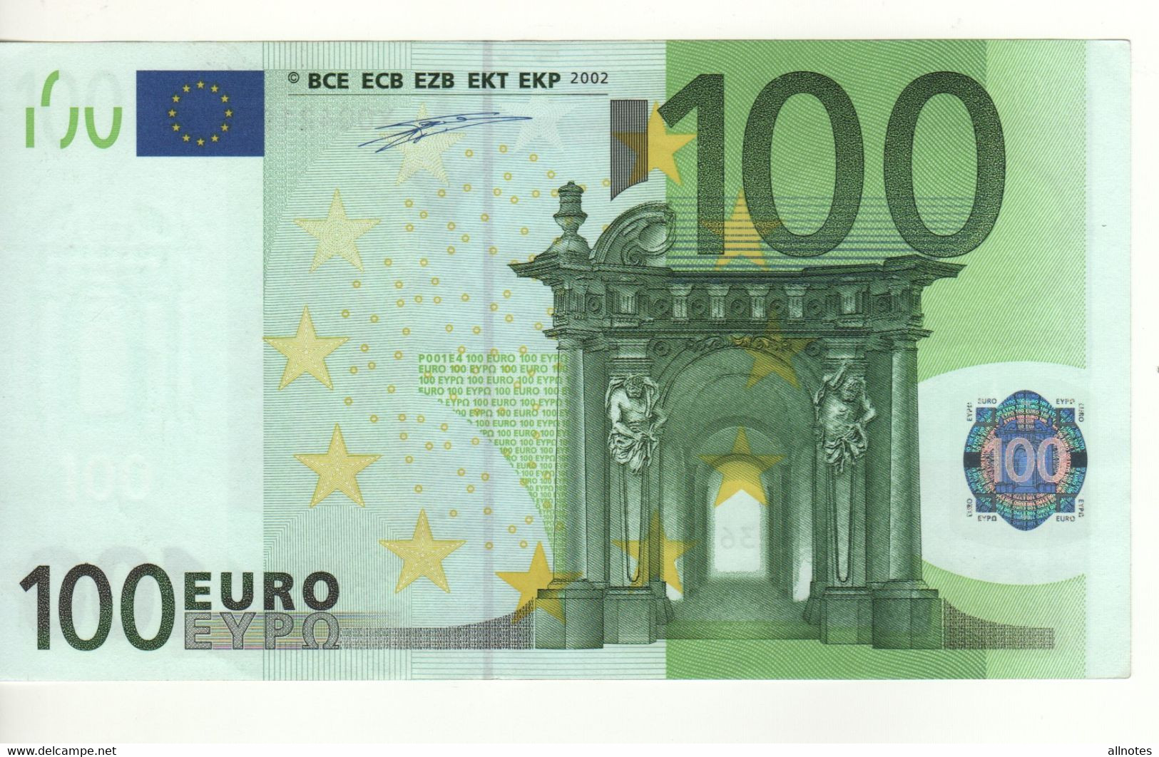 100 EURO  "X"   Germany    DUISENBERG   P 001 E4    X00   /  A  - UNC - 100 Euro