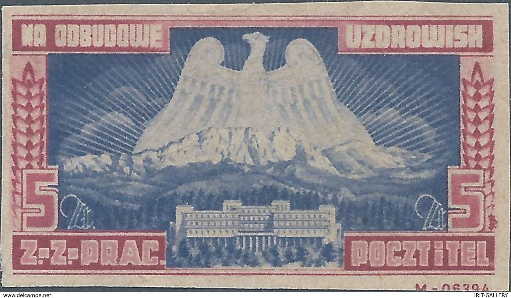 POLAND-POLSKA,For The Reconstruction Of The Spas Mail And Telephone,Na Odbudowe Uzdrowisk Z.Z.Prac. Poczt I Tel,5 Zl. - Viñetas