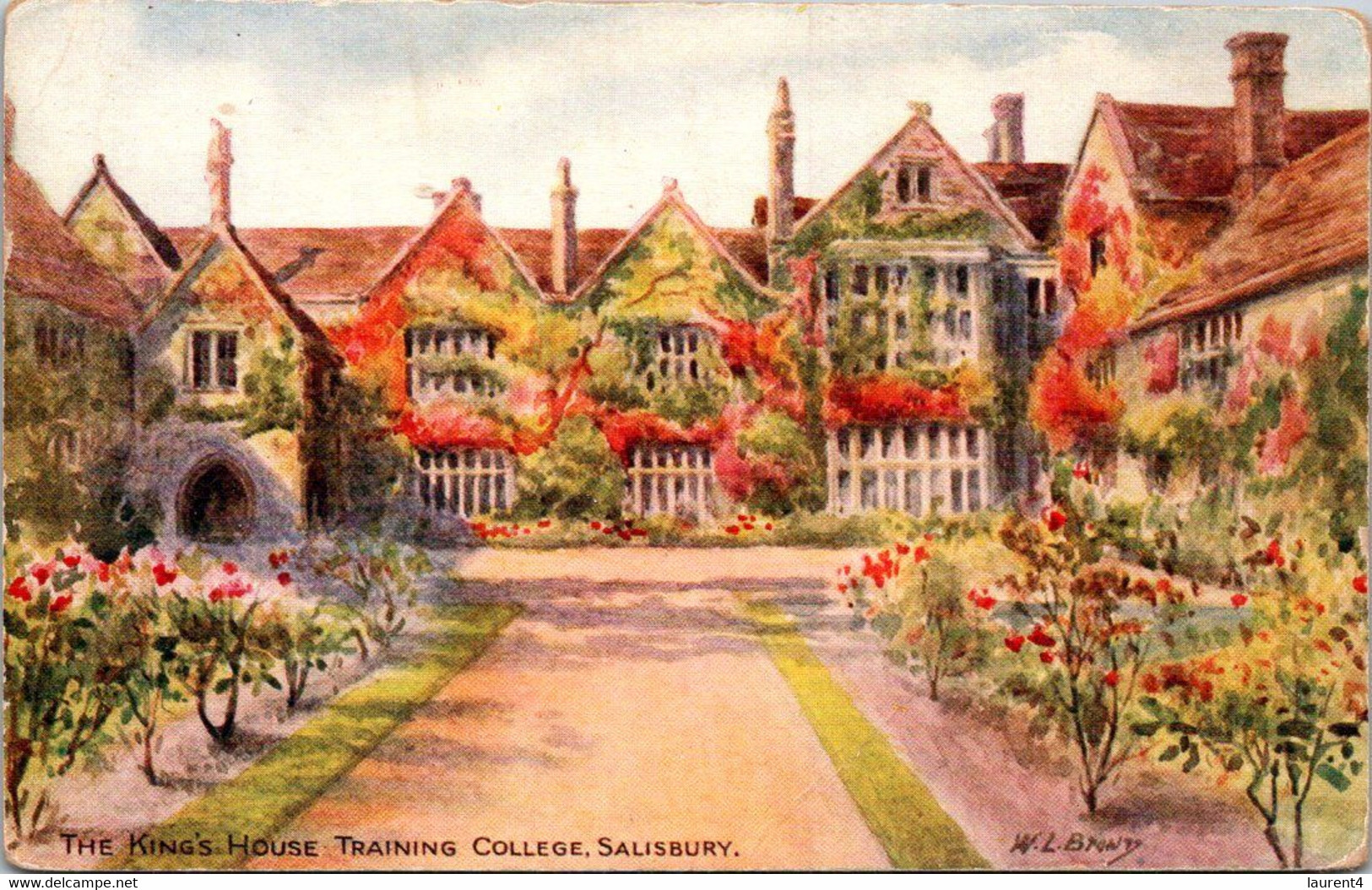 (4 N 48) VERY OLD - Colorised - UK - Salisbury King's House Training College (posted ?) - Salisbury