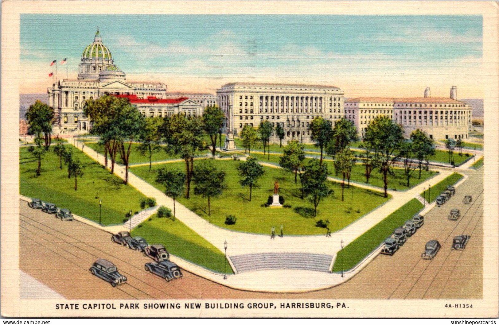 Pennsylvania Harrisburg State Capitol Park Showing New Building Group 1938 - Harrisburg