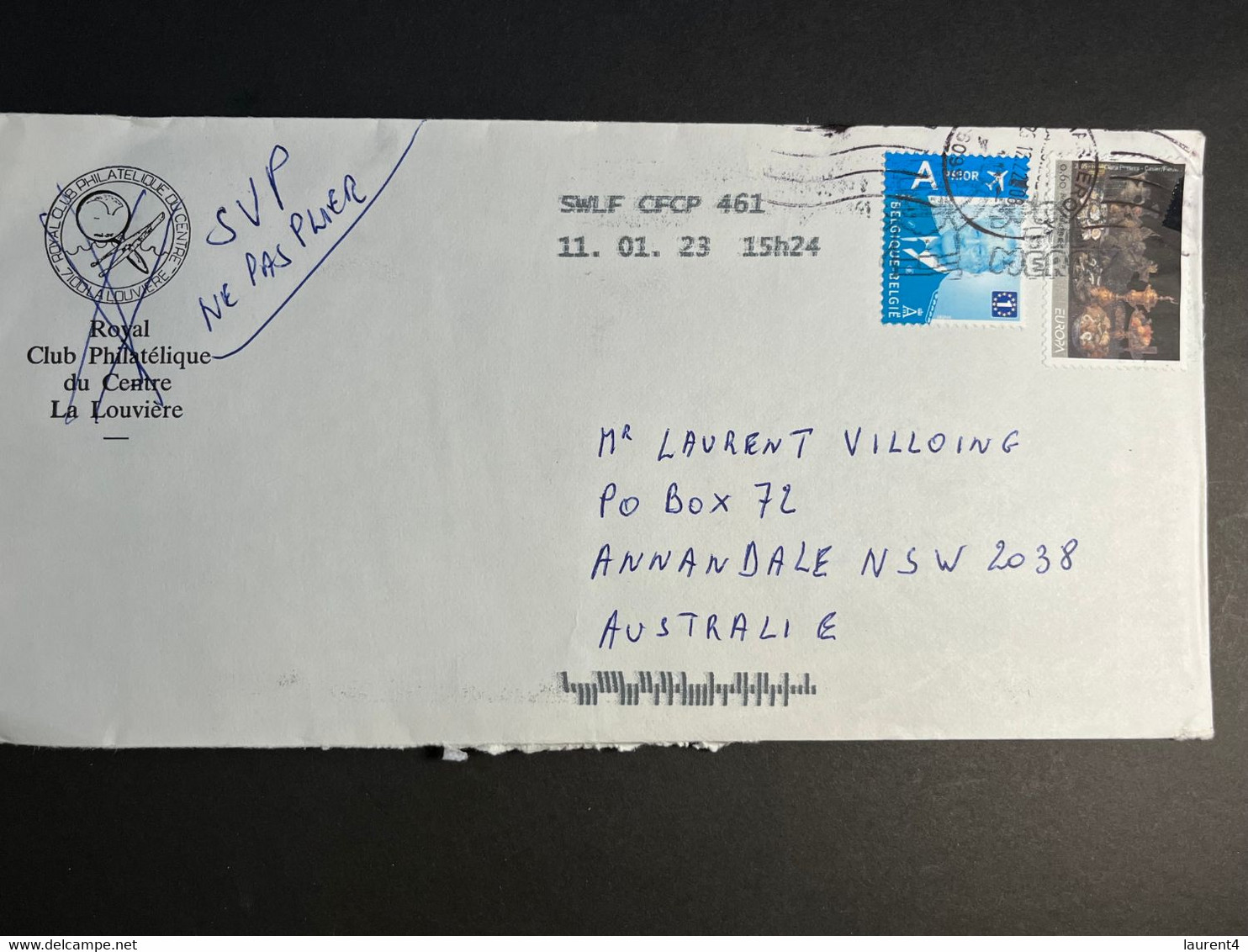 (1 N 49) Letter Posted From Belgium To Australia (during COVID-19 Pandemic) With EUROPA Stamp - Lettres & Documents