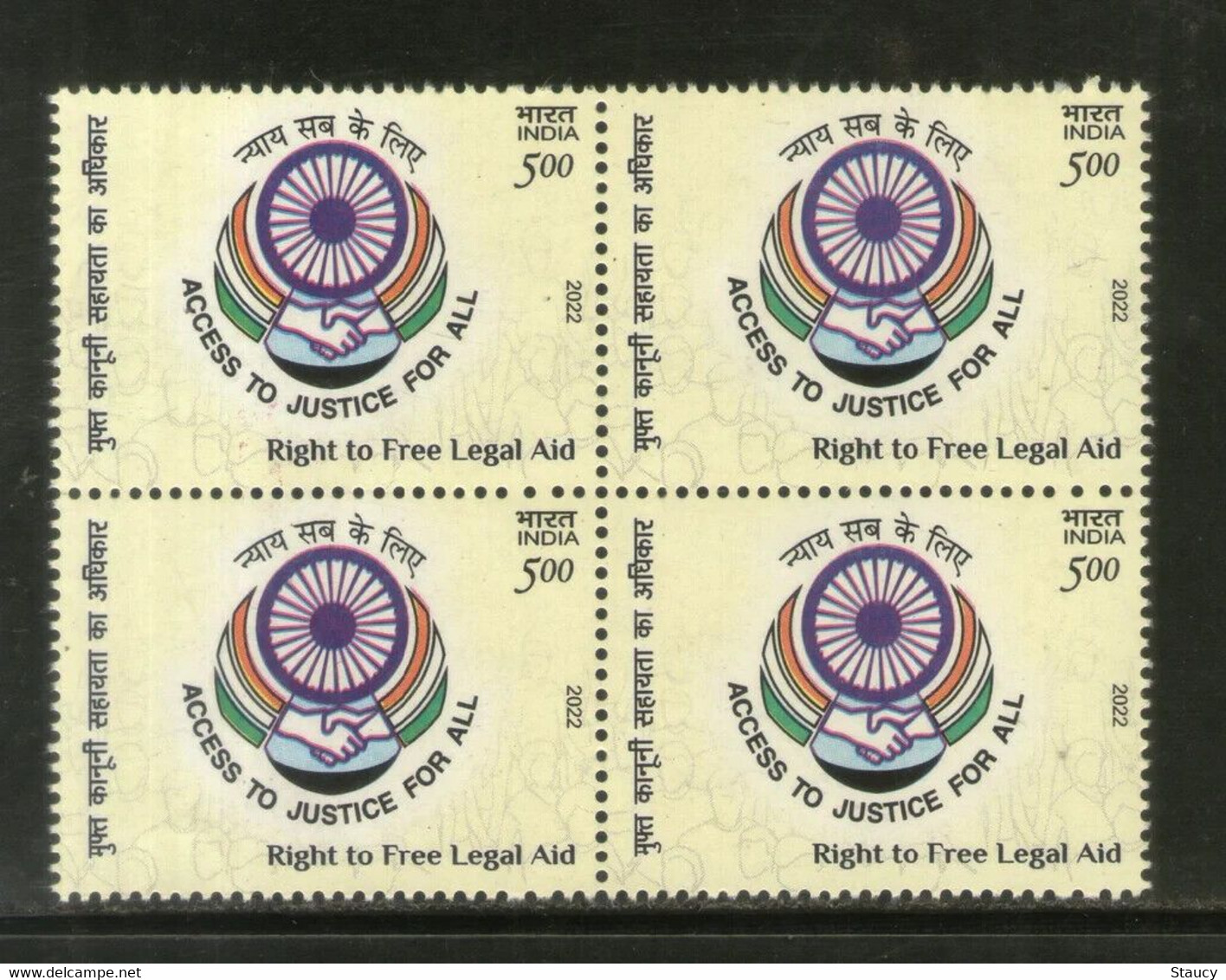 India 2022 JUSTICE FOR ALL, FREE LEGAL AID Block Of 4 MNH As Per Scan - Autres & Non Classés