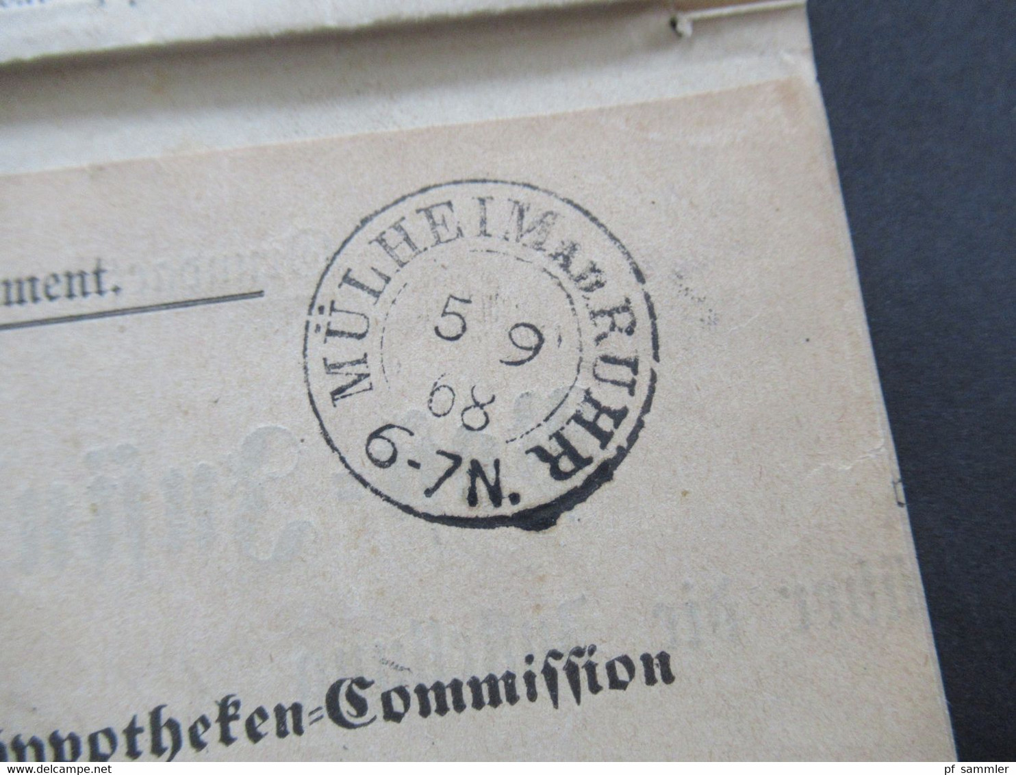 AD Preussen 1868 Post Insinuations Dokument Stempel K2 Mühlheim AD Ruhr Portofreie Justizsache Beglaubigt Nach Dortmund - Covers & Documents