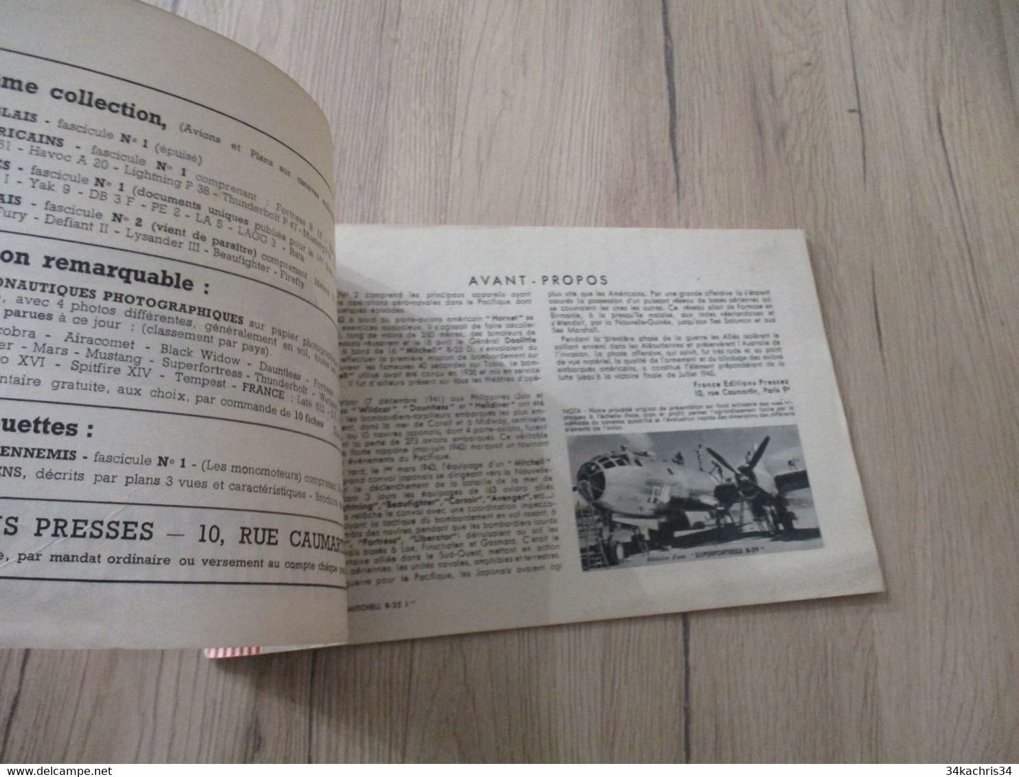 Catalogue Avions Américains Fascicule N°2 France Editions Presse 1945 Photos Plans Caractéristiques - Aviation