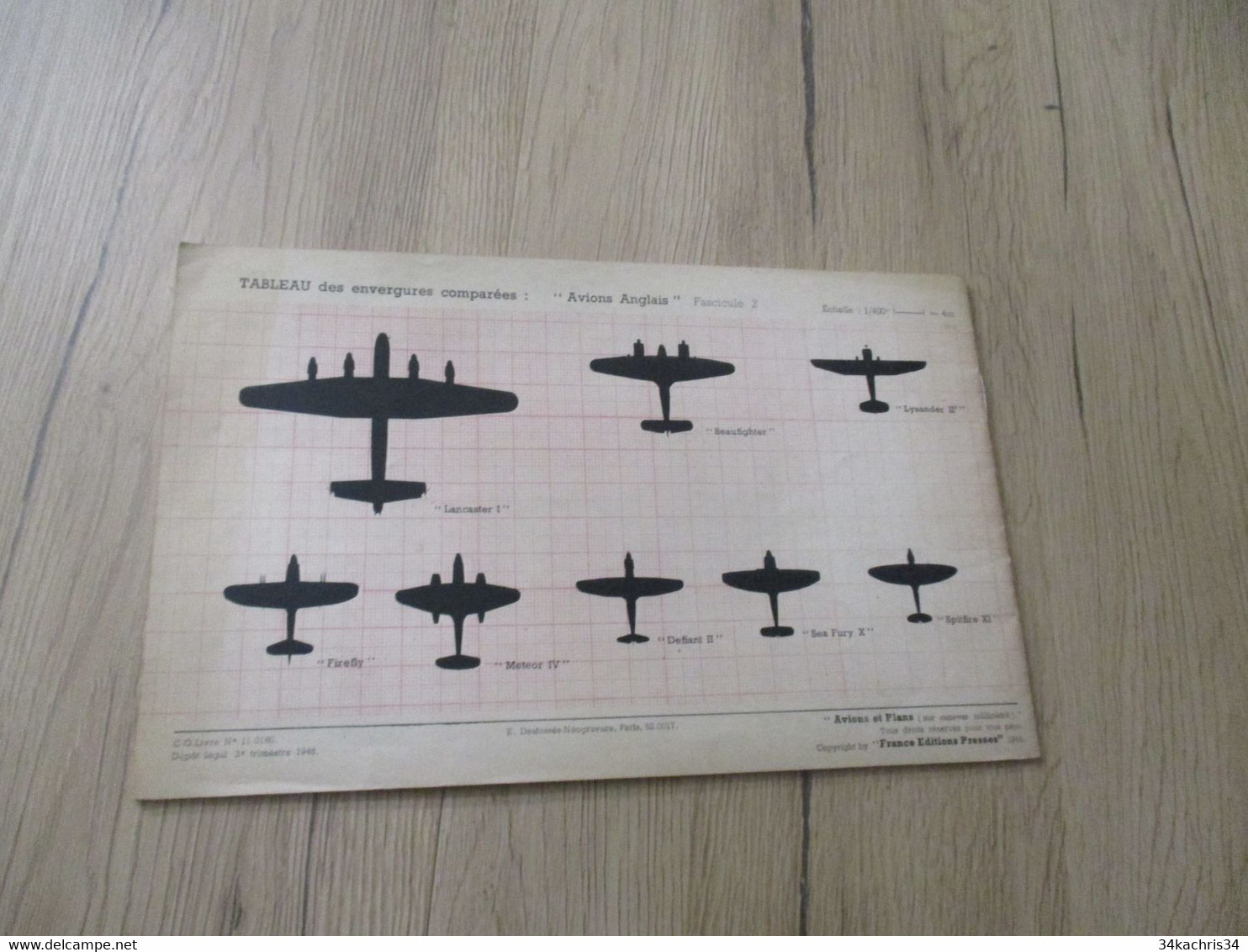 Catalogue Avions Anglais Fascicule N°2 France Editions Presse 1945 Photos Plans Caractéristiques - Aviación