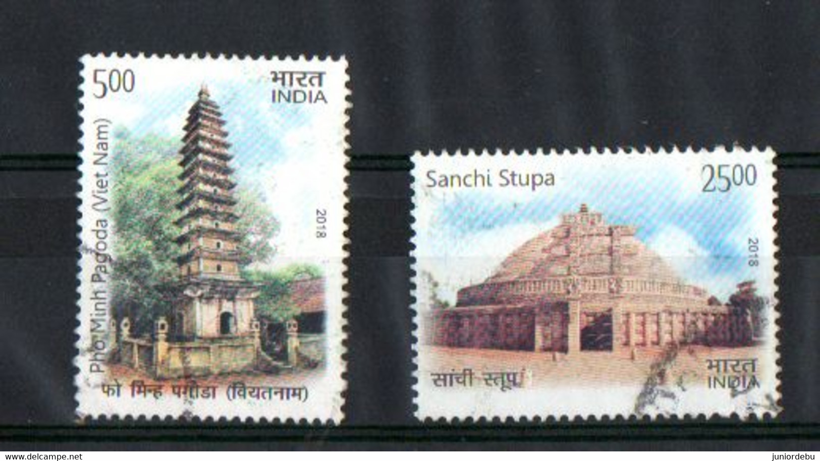 India   - 2014  - Ancient Architecture - Joint Issue With Vietnam   - Set - Used. - Gebruikt