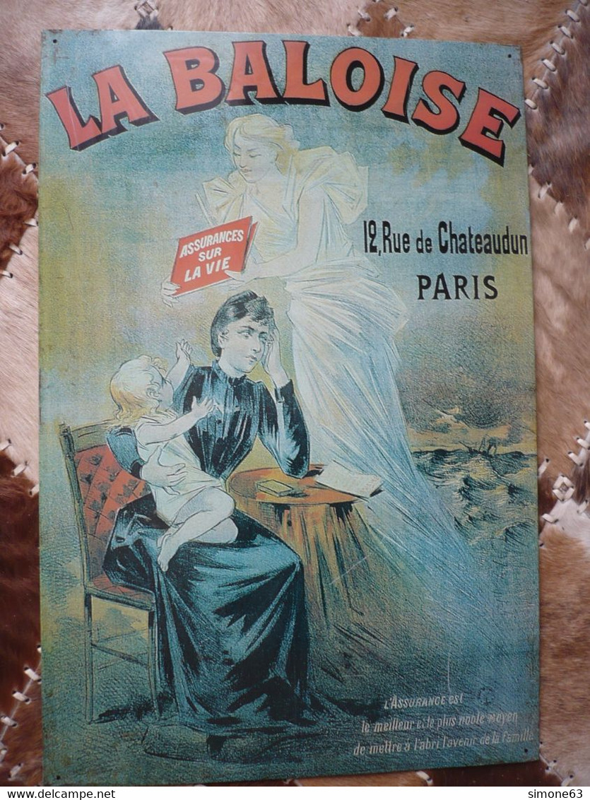 Plaque Tôle - LA BALOISE - Assurances - Vintage 70'-80' - Plaques En Tôle (après 1960)