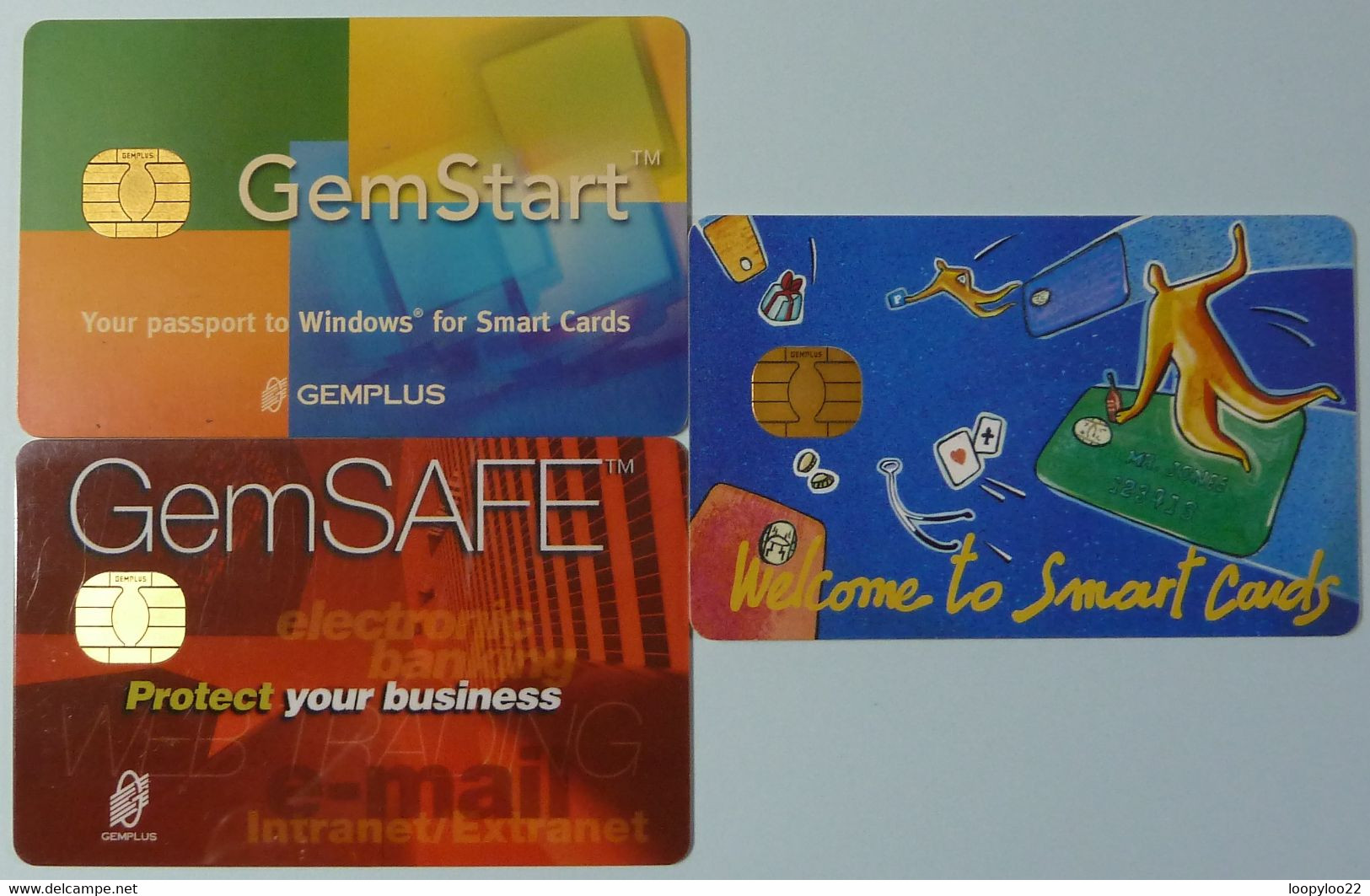 FRANCE - Gemplus Smartcard Demos - Group Of 3 - Gem Start, Gem Safe & Welcome To Smart Cards - Used - 600 Agences