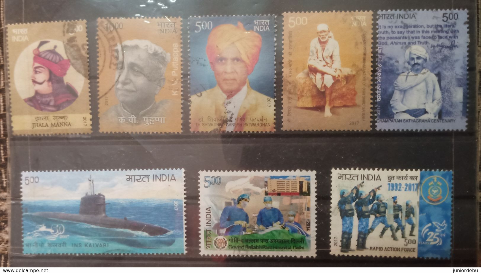 India - 2017 - 8 Different Commemorative Stamps - Used. - Gebraucht