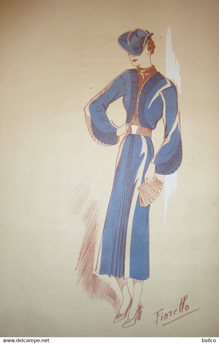 2 Dessins De Mode Exclusif - Recto Verso - (prix Très Bas, Cause Retraite)  ( Format   24 Cm X 36 Cm )  -  Réf, B 14 - 1900-1940