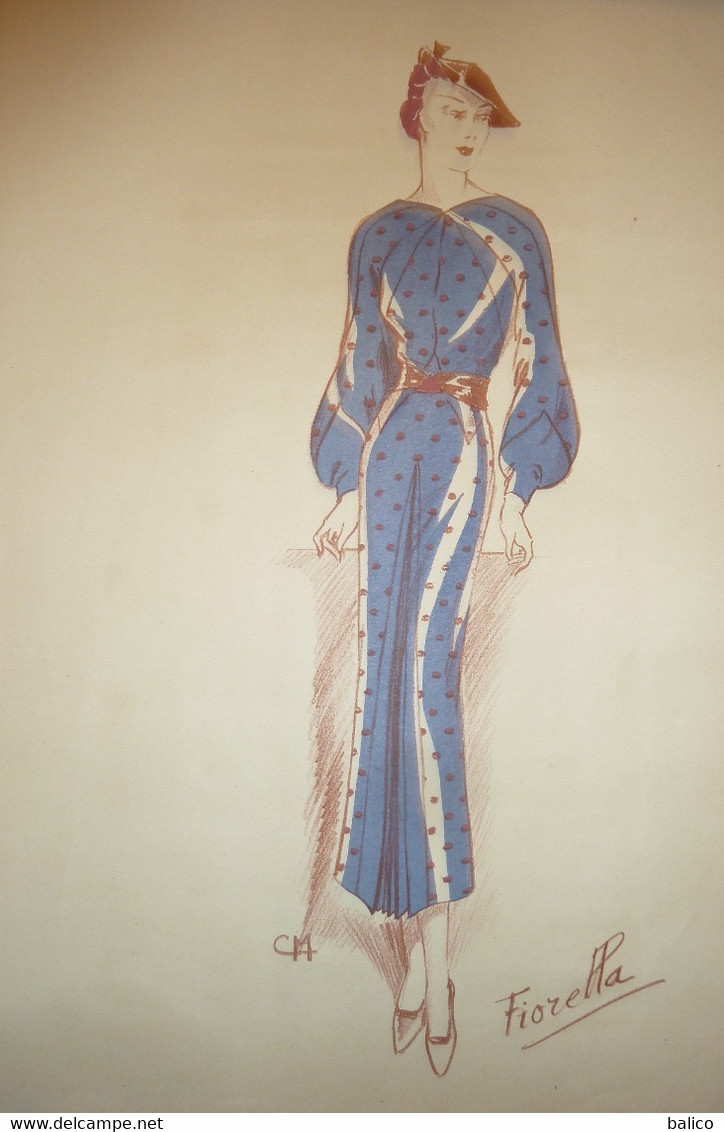 2 Dessins De Mode Exclusif - Recto Verso - (prix Très Bas, Cause Retraite)  ( Format   24 Cm X 36 Cm )  -  Réf, B 15 - 1900-1940