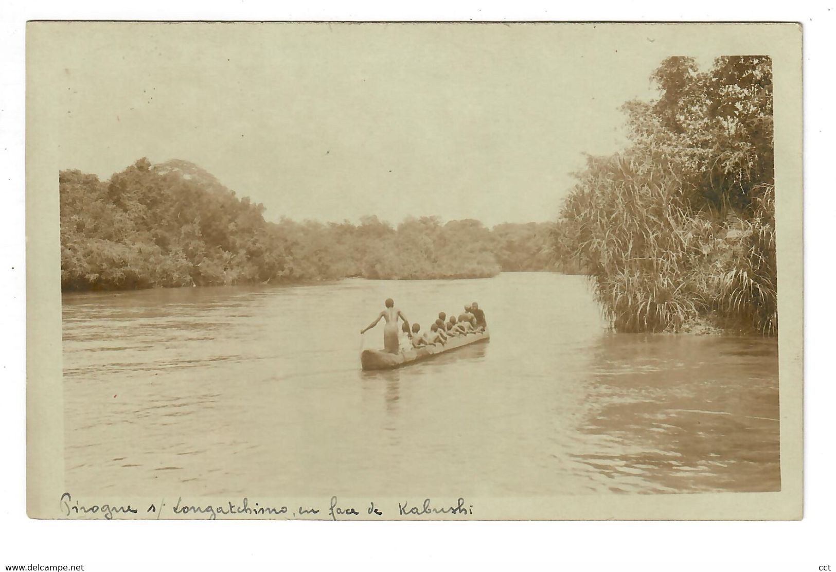 Congo Belge   CARTE PHOTO   Pirogue Sur Longatchimo En Face De Kabushi - Kinshasa - Leopoldville (Leopoldstadt)