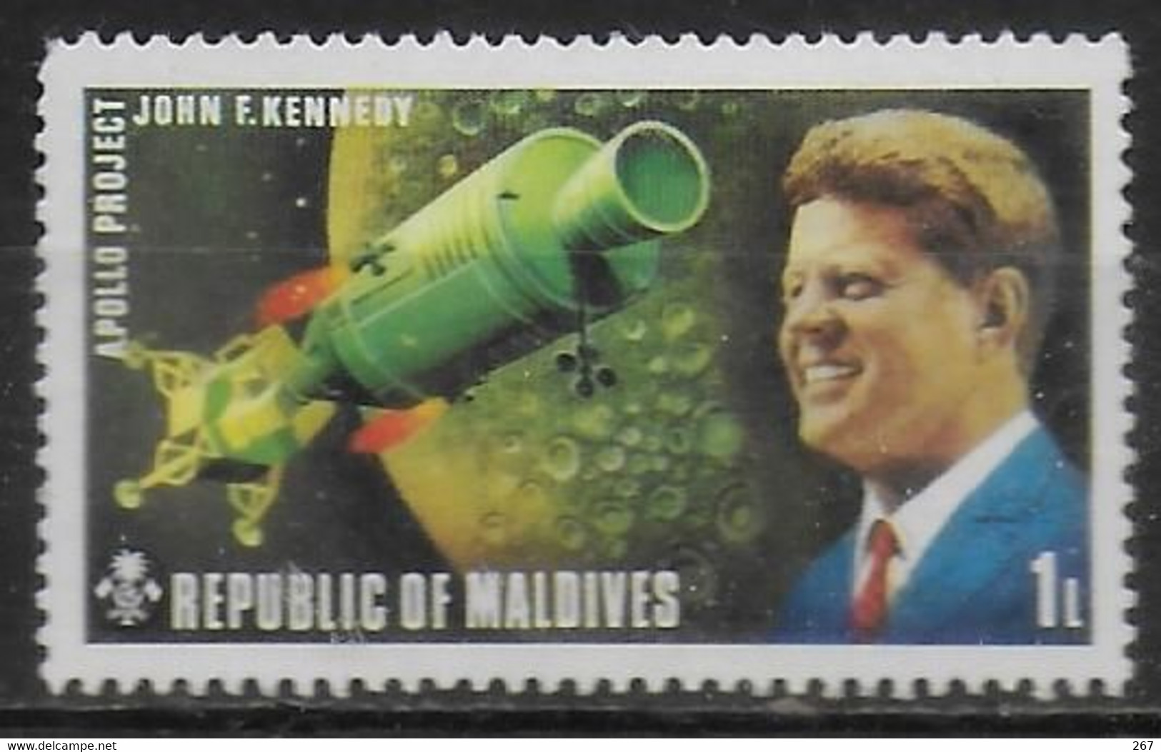 MALDIVES    N° 451 * *  Espace  Apollo Kennedy - Oceania