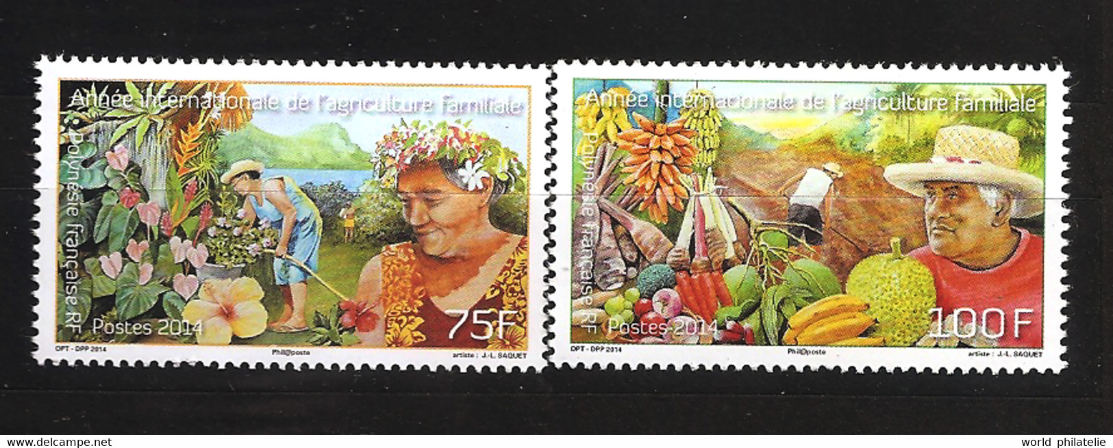 Polynésie 2014 N° 1054 / 5 ** Agriculture, Arbre à Pain, Banane, Hibiscus, Radis, Carotte, Navet, Patate Douce, Arôme - Neufs