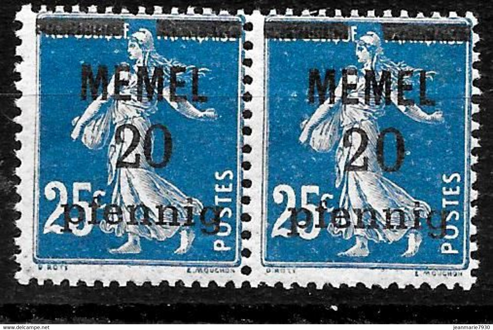 1C50 - MEMEL - SEMEUSE N° 96 CHIFFRE ESPACE TENANT A NORMAL NEUF * - Unused Stamps