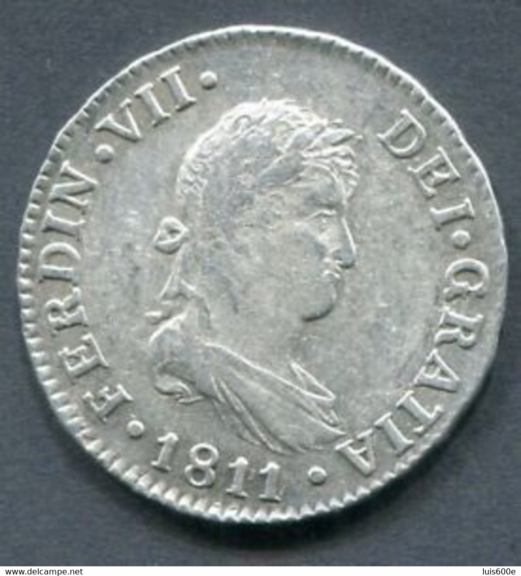 1811.ESPAÑA.MONEDA.FERNANDO VII. 2 REALES PLATA.5,98GR. CECA CADIZ.MBC - Provincial Currencies