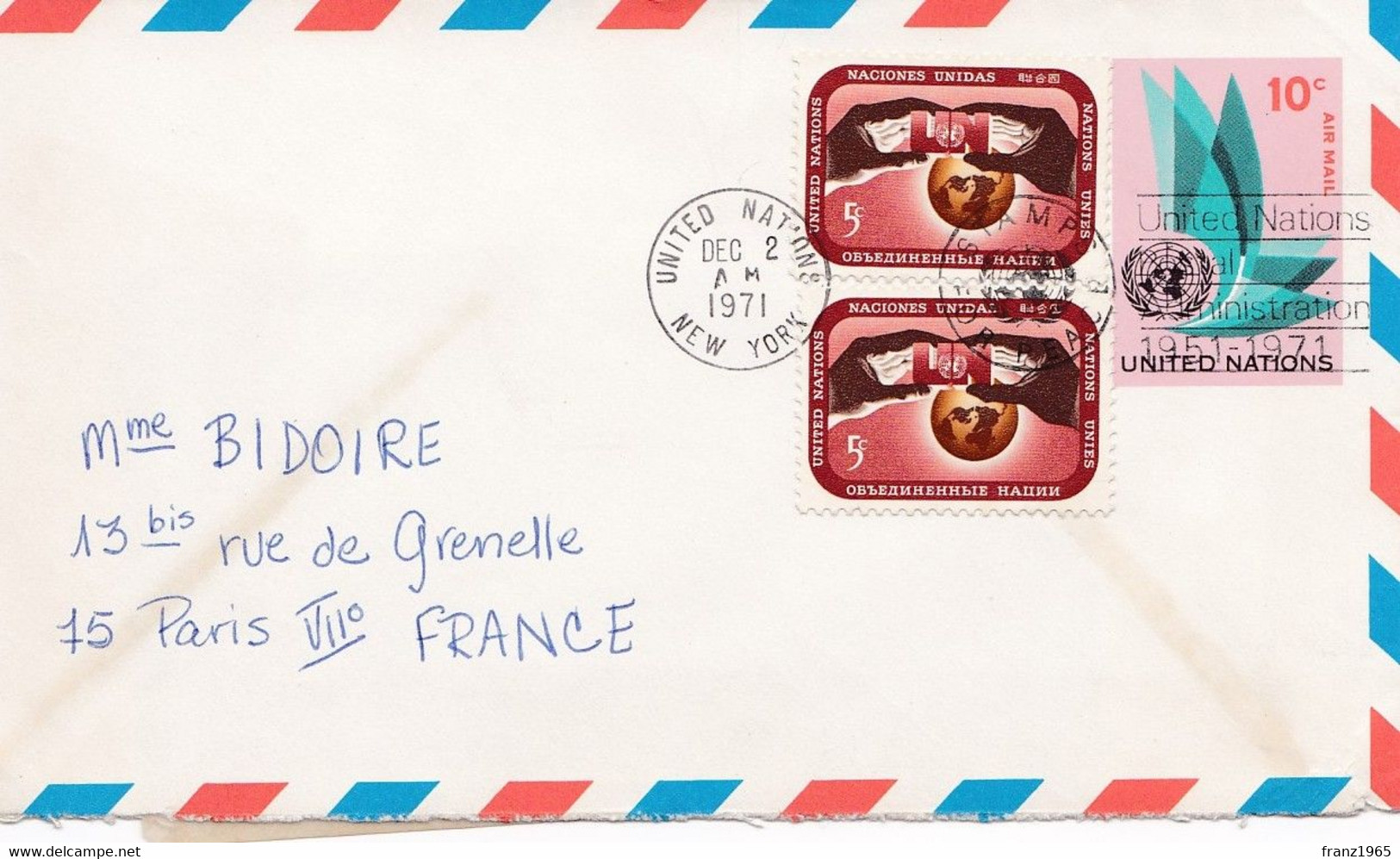 From New York To Paris - 1971 - Briefe U. Dokumente