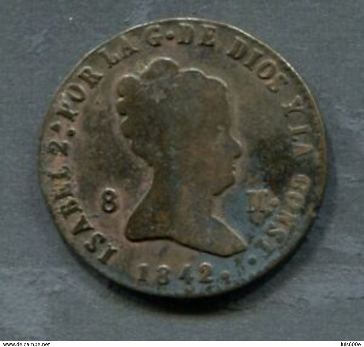 1842.ESPAÑA.MONEDA.ISABEL II. 8 MARAVEDIS COBRE.MADRID.BC - Monedas Provinciales